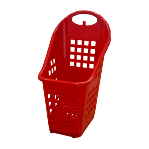 Red Shopping Cart Basket with Wheels