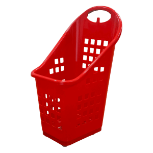 Red Shopping Cart Basket with Wheels