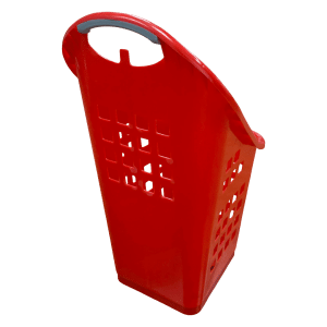 Red Shopping Cart Basket with Wheels