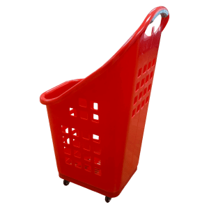 Red Shopping Cart Basket with Wheels
