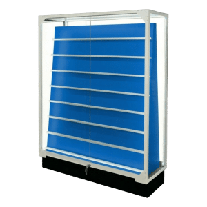 Double Sided Sports Card Display Case | White with Blue Insert | with LED