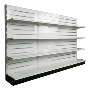 Slatwall Backed Gondola Wall Shelving