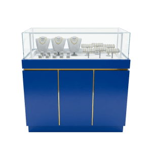 Blue and Gold Jewelry Display Case