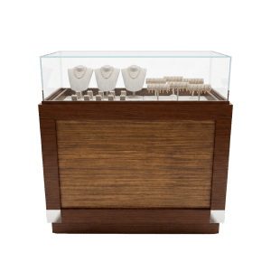 Mixed Brown Wood Jewelry Display Case