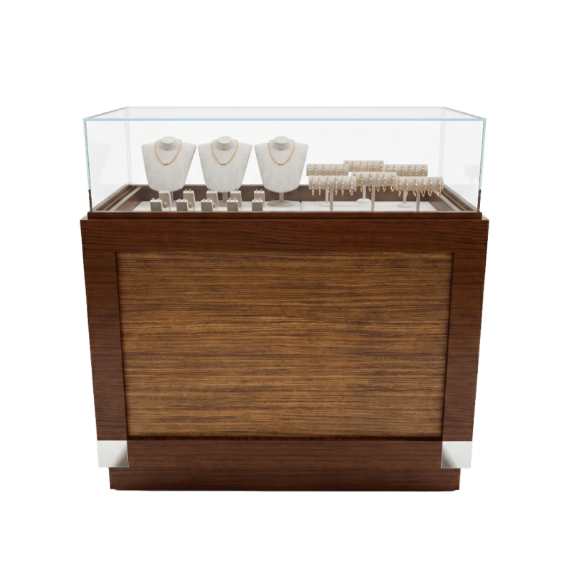 Mixed Brown Wood Jewelry Display Case