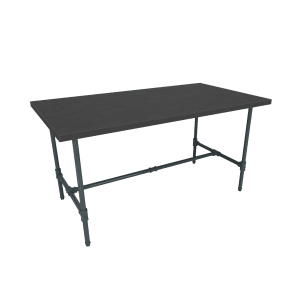 Pipeline Large Nesting Table | Anthracite Grey Frame with Black Top