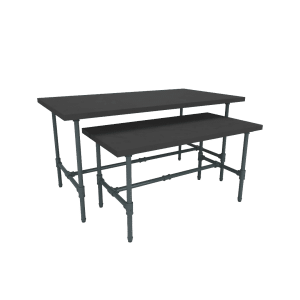Pipeline Large Nesting Table | Anthracite Grey Frame with Black Top