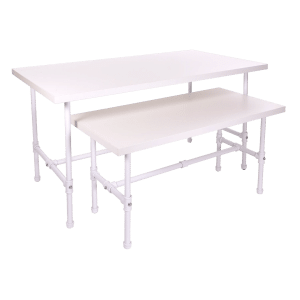 Pipeline Large Nesting Table | Gloss White Frame with White Top