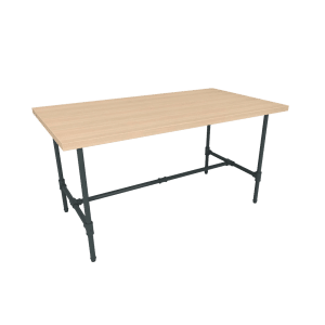 Pipeline Large Nesting Table | Anthracite Grey Frame with Raw Oak Top