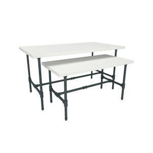 Pipeline Large Nesting Table | Anthracite Grey Frame with White Top