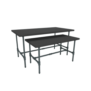 Pipeline Small Nesting Table | Anthracite Grey Frame with Black Top