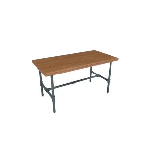 Pipeline Small Nesting Table | Anthracite Grey Frame with Dark Brown Top