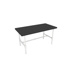 Pipeline Small Nesting Table | Gloss White Frame with Black Top