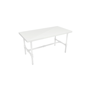 Pipeline Small Nesting Table | Gloss White Frame with White Top