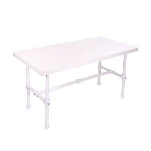 Pipeline Small Nesting Table | Gloss White Frame with White Top