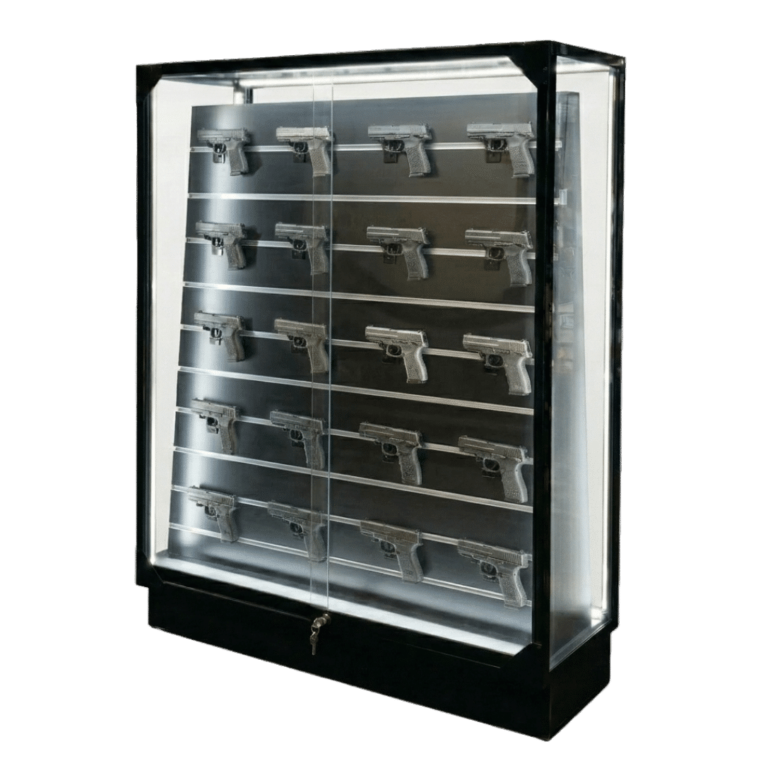 Double Sided Gun Display Case | Black | with LED