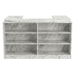 Carrara Bianco Cubby Checkout Counter