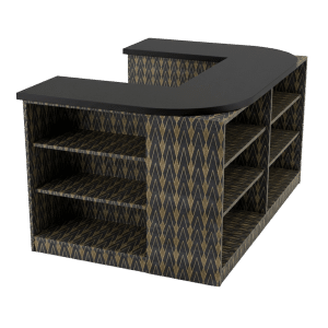 Deco Charcoal Cubby Checkout Counter