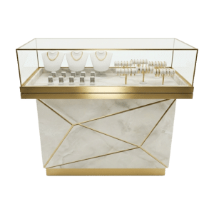 Ice Onyx & Gold Abstract Cliff Top Jewelry Display Case