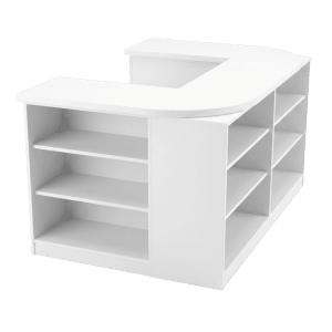 White Cubby Checkout Counter