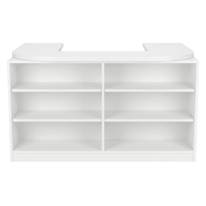 White Cubby Checkout Counter