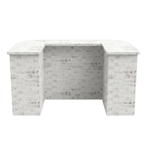 White Washed Brick Cubby Checkout Counter
