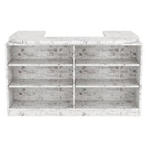White Washed Brick Cubby Checkout Counter