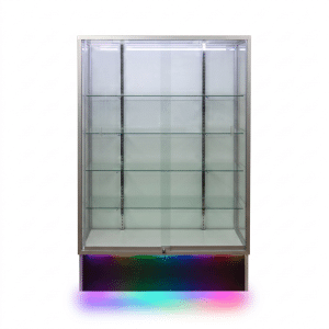 72" Silver Wall Display Case with RGB Base Strip