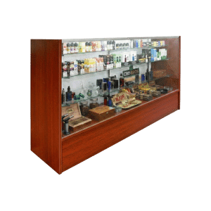 70" Cherry Smoke Shop Display Case | Full Vision