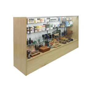 70" Maple Smoke Shop Display Case | Full Vision