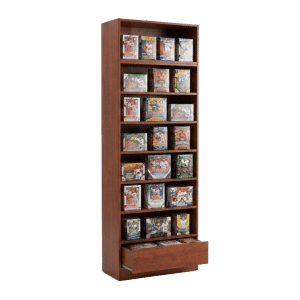 Cherry Sports Card Shelf Display Case with Drawer