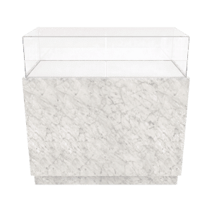 48" Carrara Bianco Straight Jewelry Display Case