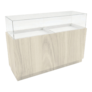 70" Ivory Birch Straight Jewelry Display Case